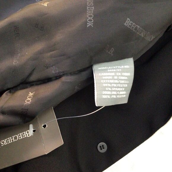 BEECHERS Brook Long black Blazer Jacket White ecru Pockets Small contemporary - Picture 10 of 15